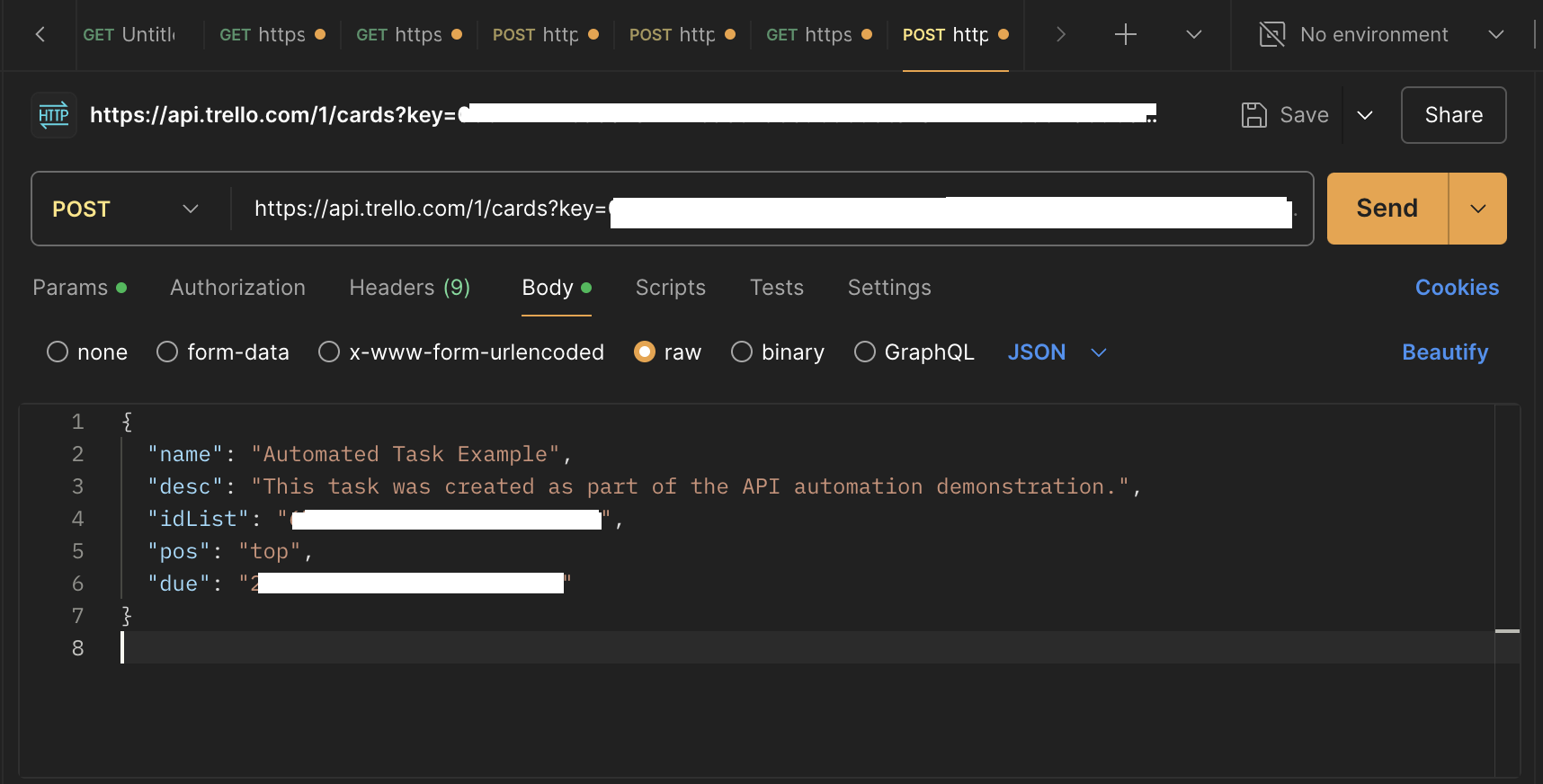 Create Task with POST Request